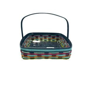 2017 Longaberger Summer Weave Day Trip Multicolor Basket & Protector Rare